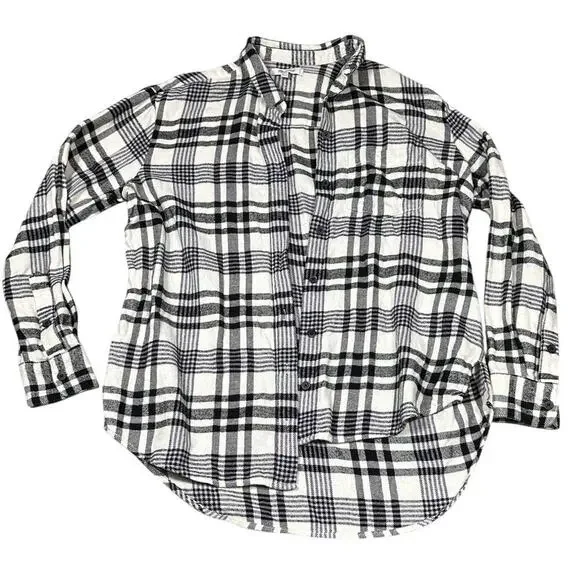Madewell Black White Plaid Flannel Shirt XXS - Picture 2 of 5